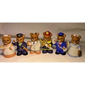 Homco Vintage Homco #8805 Essential Services Bear Figurines Lot of 6